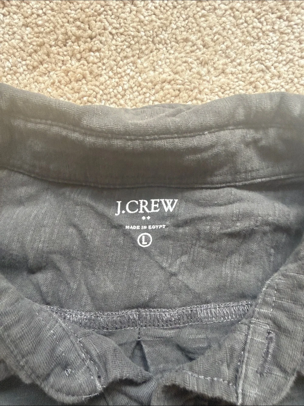 J. Crew Dark Grey Casual Button Down Shirt Size L